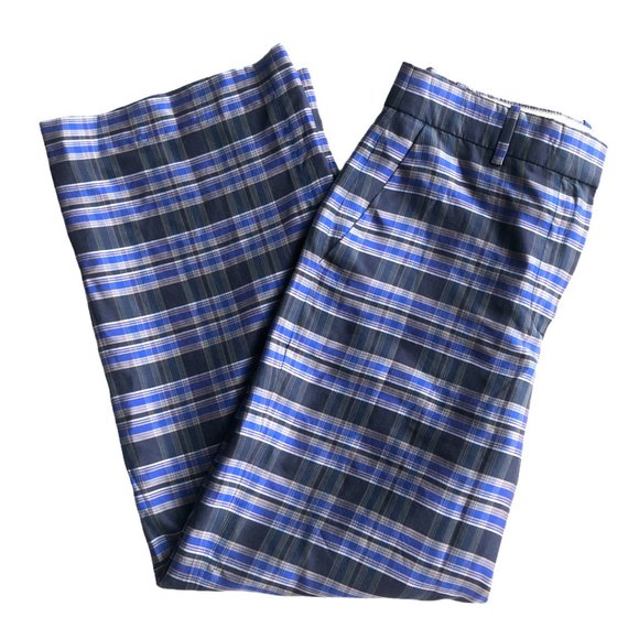 J. Crew Collection Plaid Cropped Silk Pants Size 2 - Picture 4 of 7